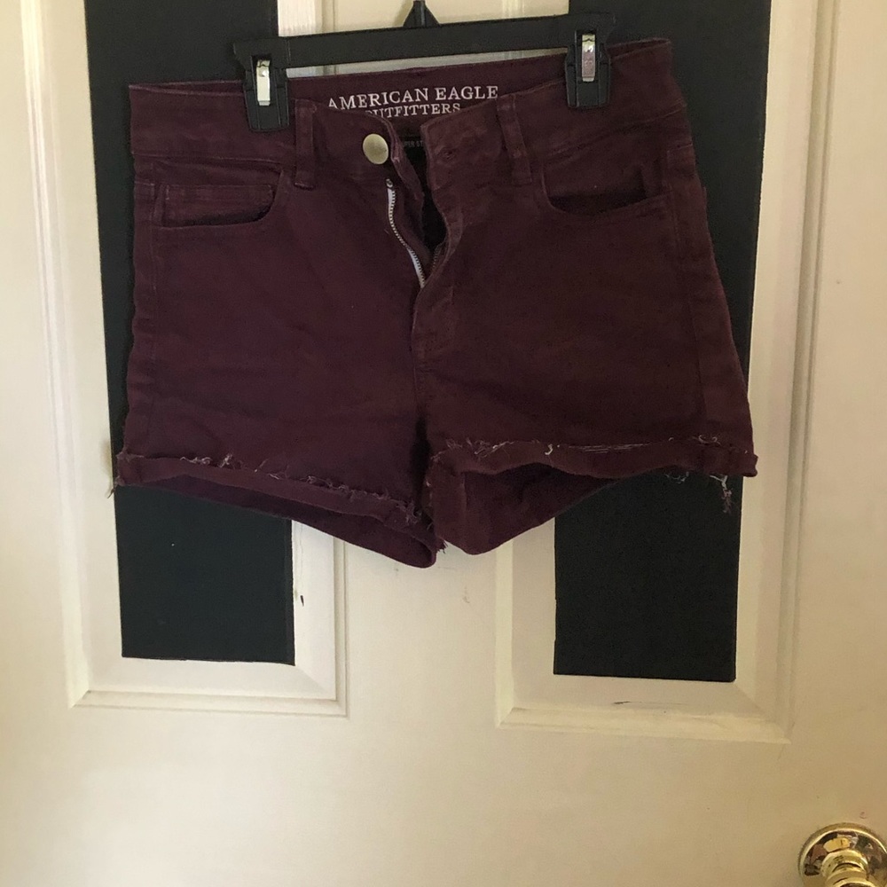 Dark purple high rise shorts